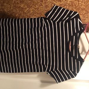 black and white striped dress